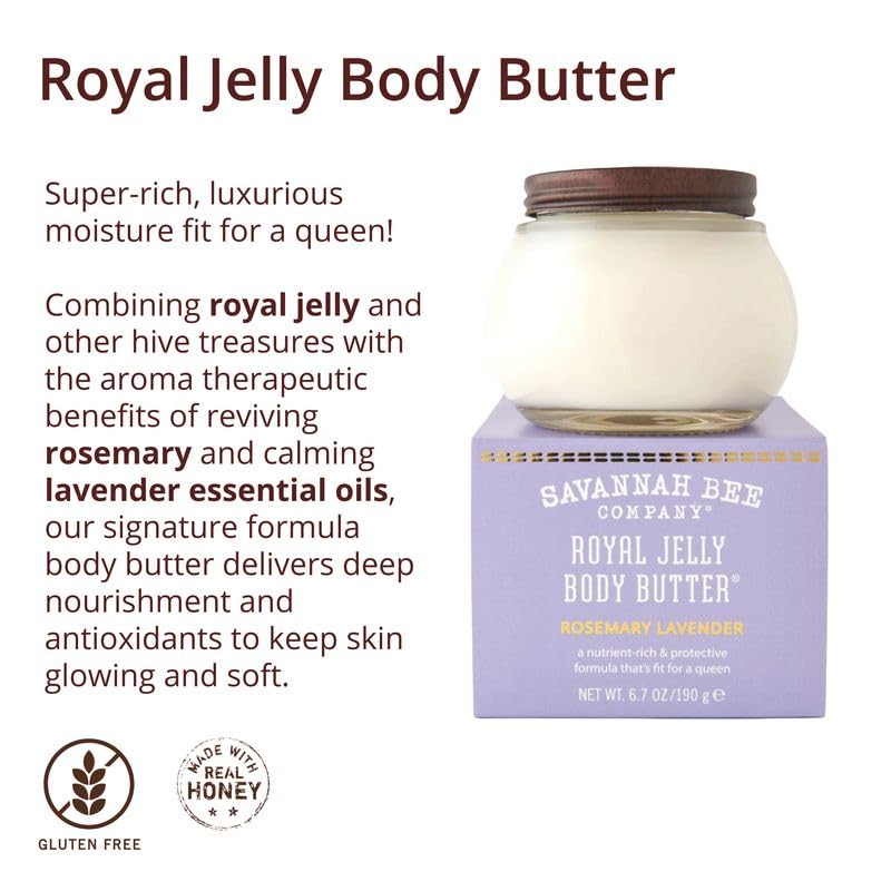 Savannah Bee Company Royal Jelly Body Butter - Deep Hydrating Body Butter for Dry Skin