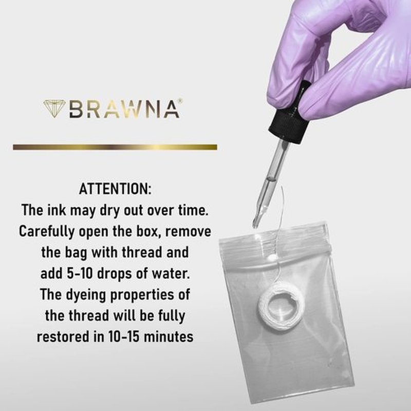 BRAWNA White Brow Mapping string for Eyebrow Measuring - Microblading Supplies - PMU Kit - Pre inked Mapping Thread - 4 Pack