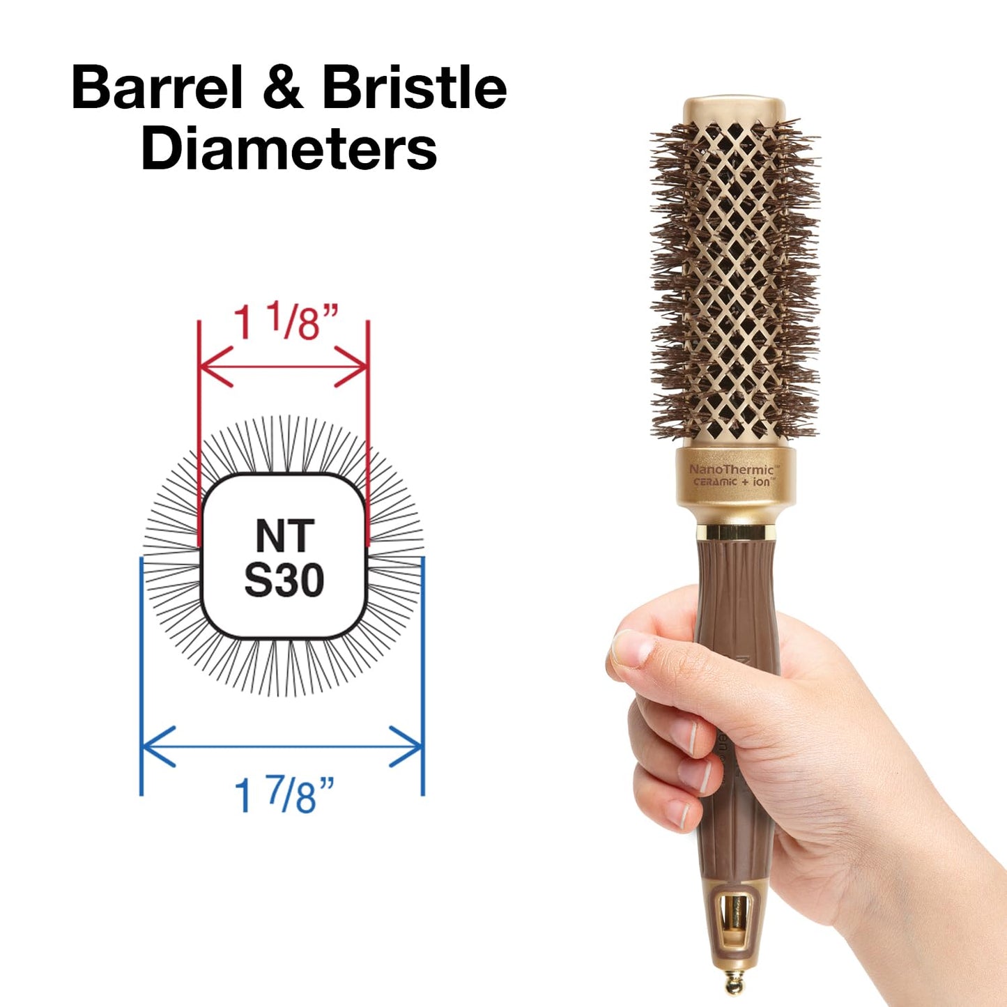 Olivia Garden NanoThermic Ceramic + Ion Square Shaper Thermal Hair Brush - Not Electrical - Professional Blowout Brush for Normal to Thick Hair