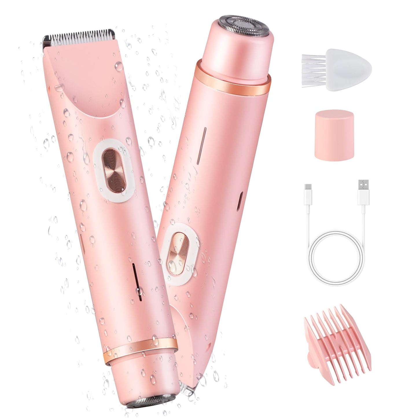 Glow Aura Womens Shaver, Bikini Trimmer for Women, Glow Aura Electric Razor, Comfort 2 in 1 Electric Lady Shaverr, Dual Head Groomer, Glowaura Womens Razor, GlowAura Bikini Shaver Body Grooming Tool