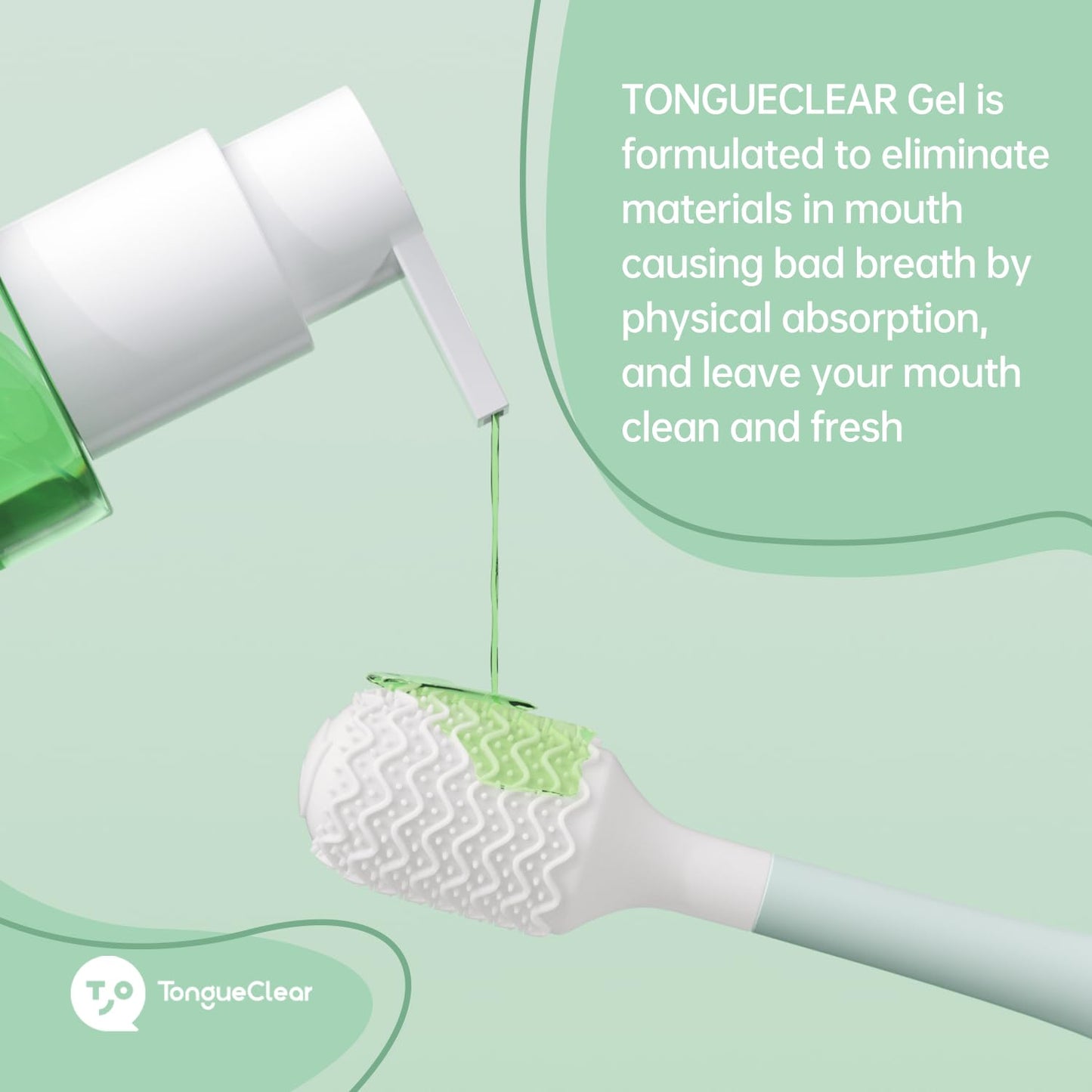Tongueclear Tongue Cleaner Gel | Fresh Mint Tongue Cleaning Paste | Bad Breath and Halitosis | Mouth Odor Eliminator | Use with Tongue Brushes & Scrapers (2 Pack)…