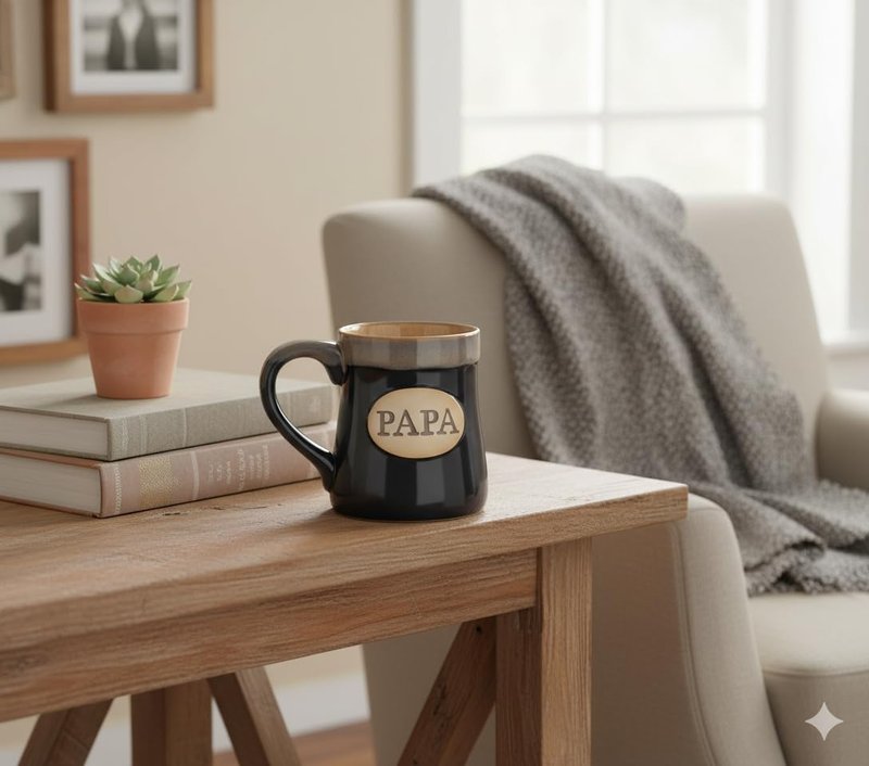 burton+BURTON 18oz Papa Mug, The Man The Myth The Legend Ceramic Coffee Cup in Decorative Gift Box