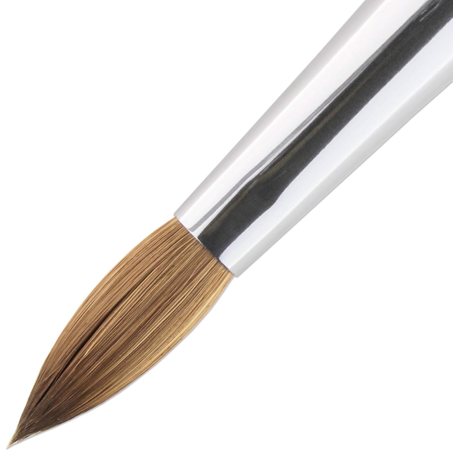 pana USA Acrylic Nail Brush100% Pure Kolinsky Hair New Teal Wood Handle with Silver Ferrule Oval Crimped Shaped Style (Size # 10)