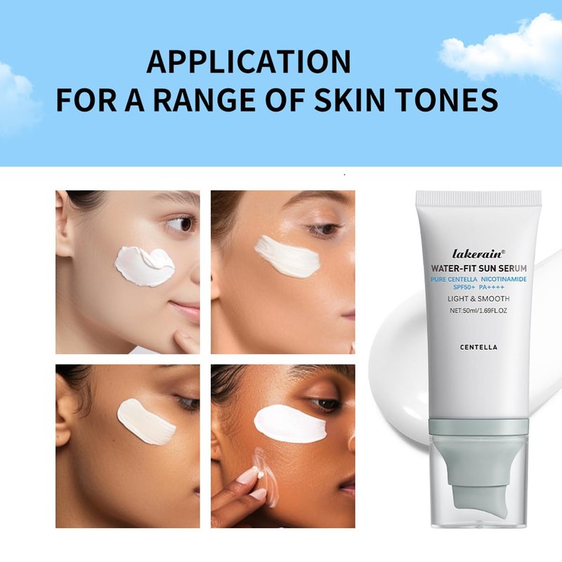 Centella Sunscreen SPF 50,Centella Hyalu Cica Water-Fit Sun Serum,2 Pcs