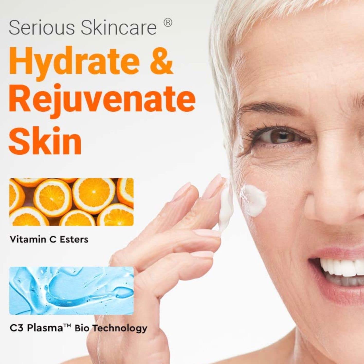 Serious Skincare Hydrating C Clean Facial Cleanser, Gentle Face Wash with Anti-Aging Vitamin C and E, Hydrolyzed Collagen, Botanical Extracts, For Dry and Mature Skin 4 FL Oz