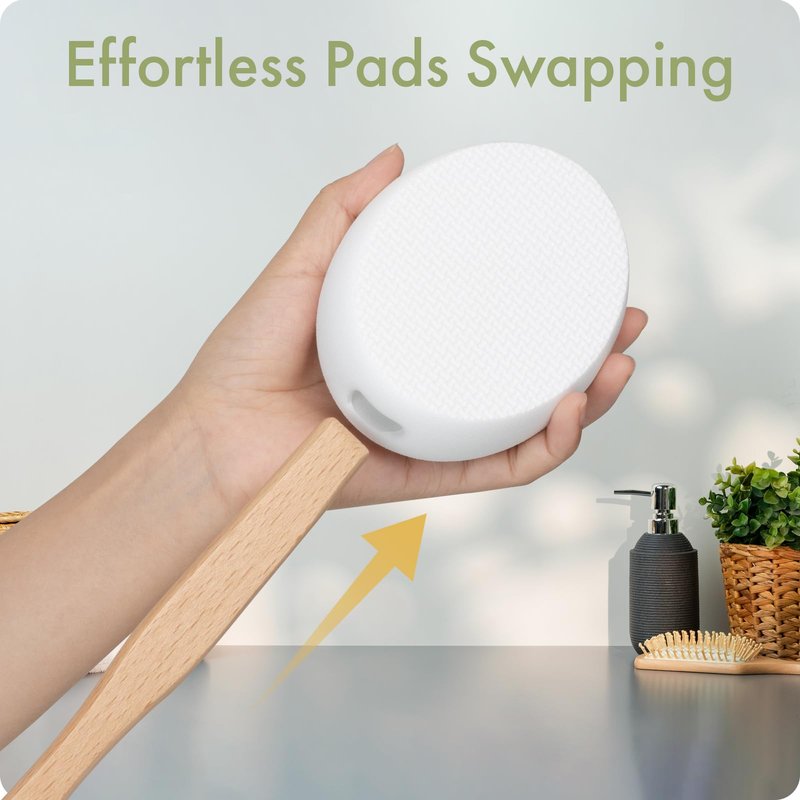 AmazerBath 6 PCS Lotion Applicator Replacement Pads, Back Sunscreen Applicator for Kids, Elderly, Women, Apply Cream Medicine Skin Cream Moisturizer Sunscreen Tanner, Handle Not Included,White