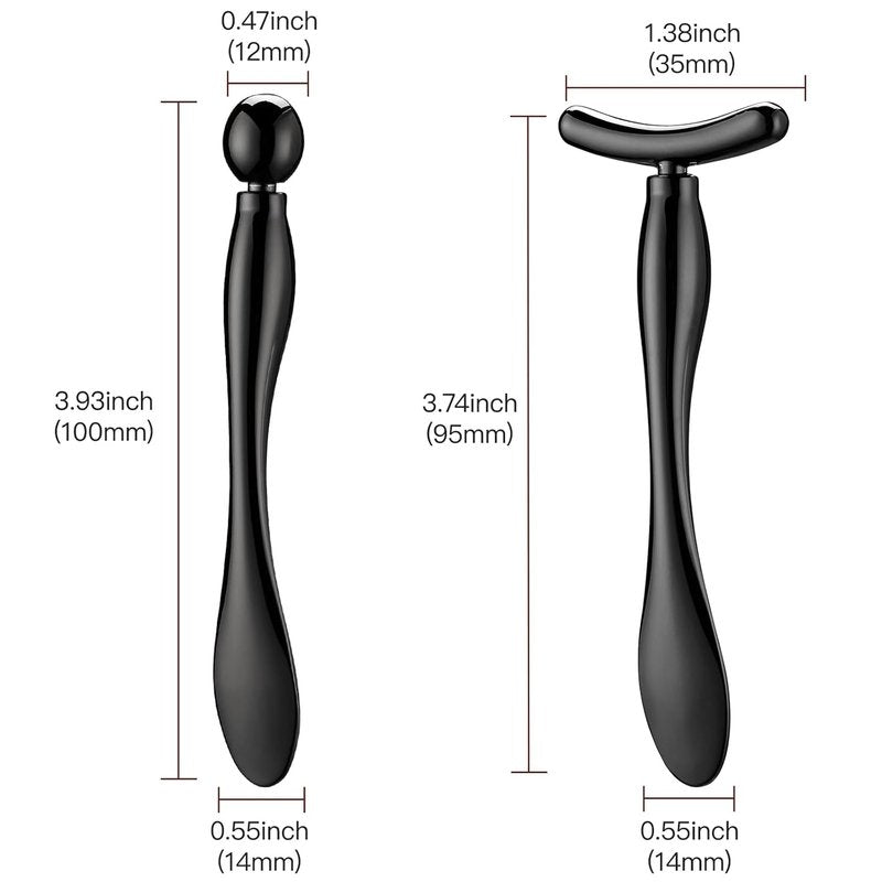 Metal Eye Cream Applicator Wand - 2PCS Massager Tool for Facial Massage & Puffiness Reduction | Champagne Color