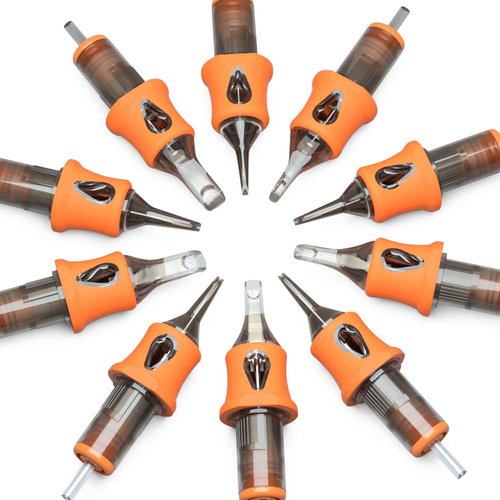 BEZTAT Ultra Premium Professional Tattoo Needles Cartridge w/Grip & Machine Covers Sleeves #08 Round Liner 20 Pack (0814RL)