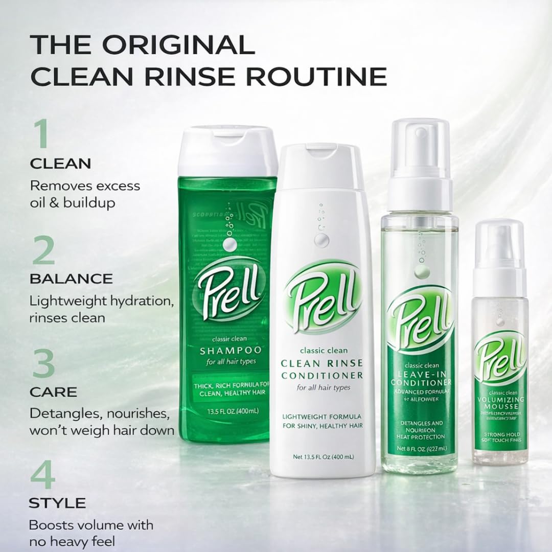 Prell Original Green Shampoo – Classic Clean Deep Cleansing Shampoo for Men & Women | 13.5 oz
