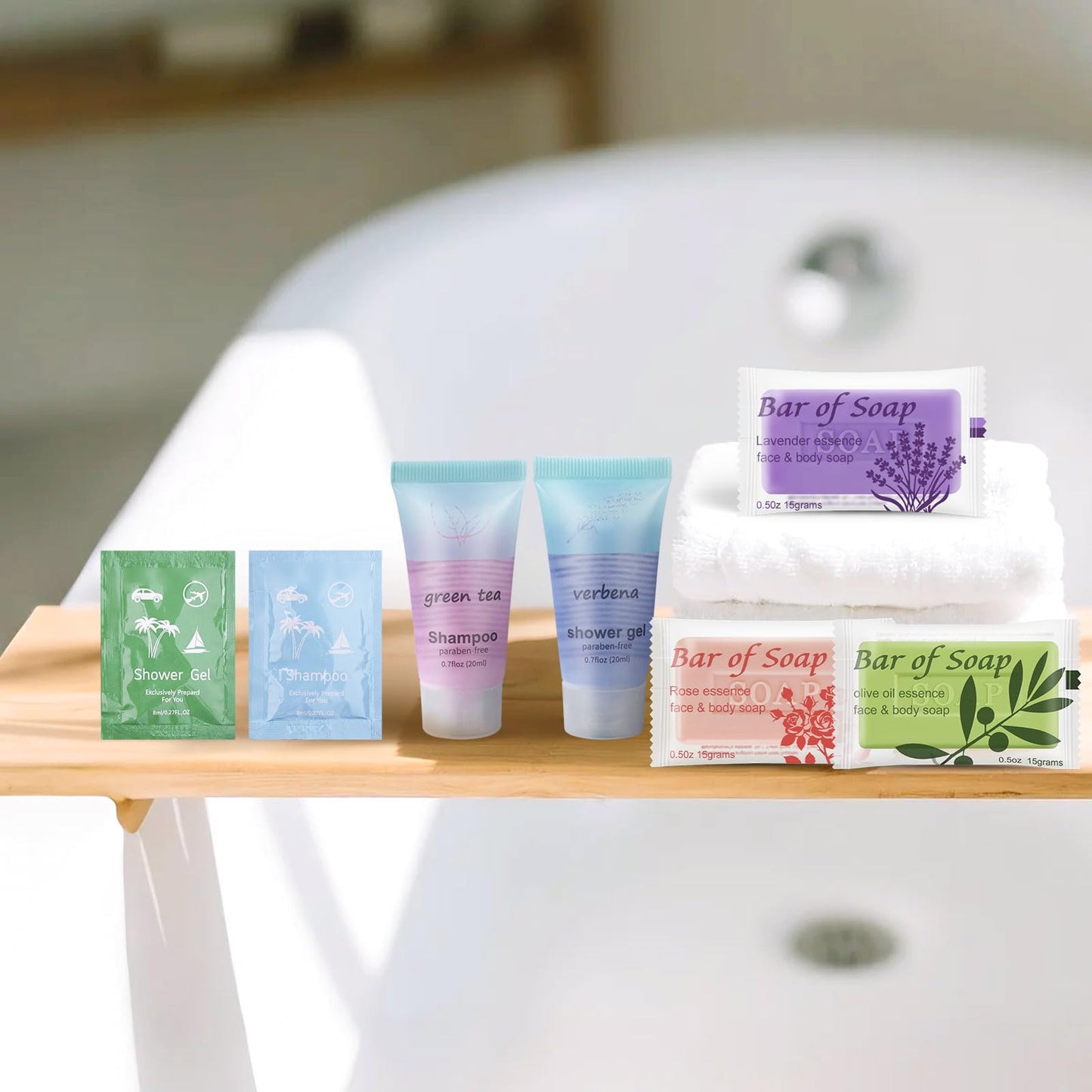 skourvut Bulk Bar Soap Travel Mini Soap Bars Bulk 0.5 oz,Guest Soaps Small for Bathroom, Hotel Soap Bars for Hotel Hospitality Homeless(Olive Oil,Lavender and Rose,Pack of 15)