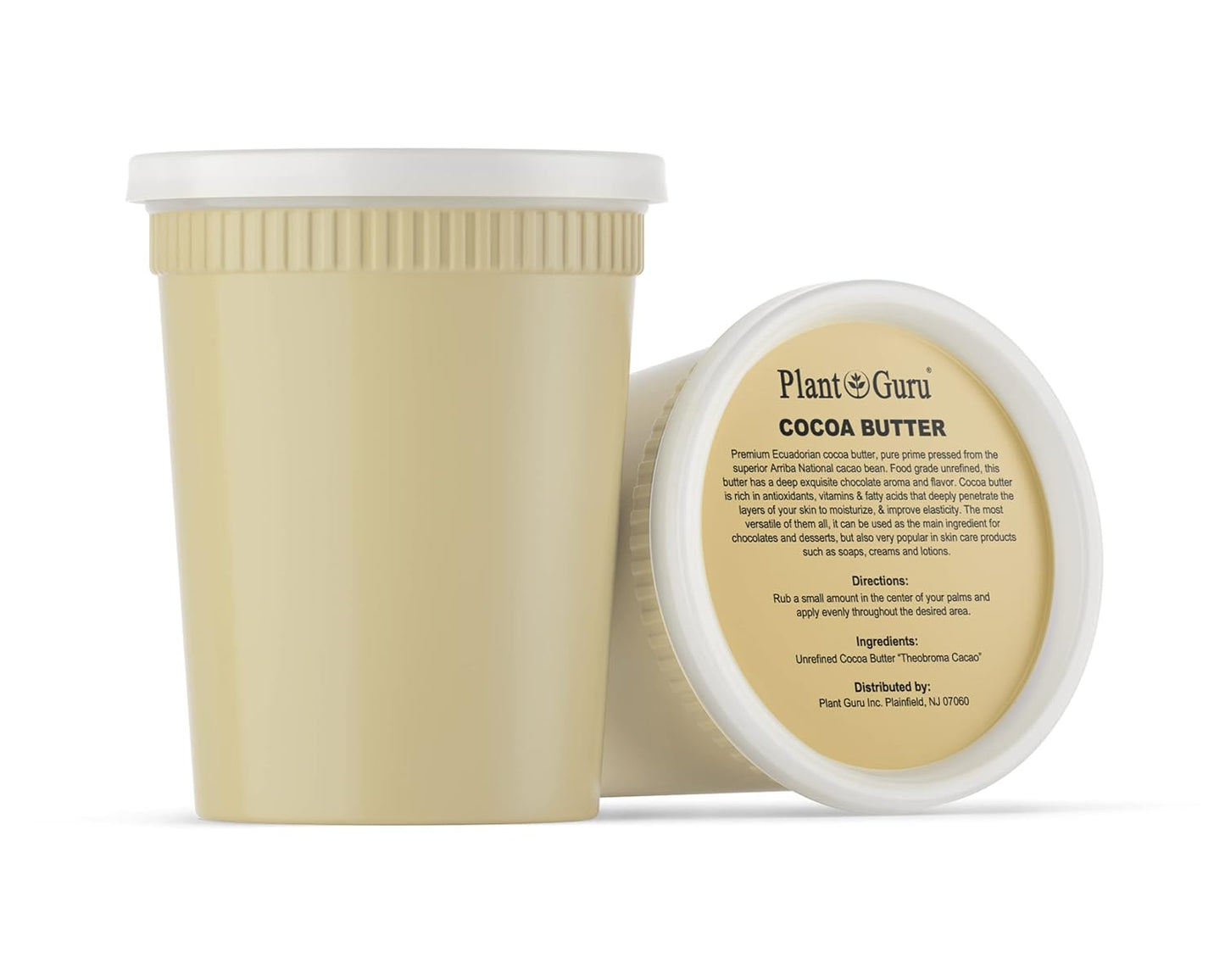 Raw Cocoa Butter 14.5 oz. 100% Pure Natural Unrefined FOOD GRADE Arriba Nacional Cacao Bean, Great For Chocolate Making, Soap, Lip Balm and Moisturizer For DIY Body Butters