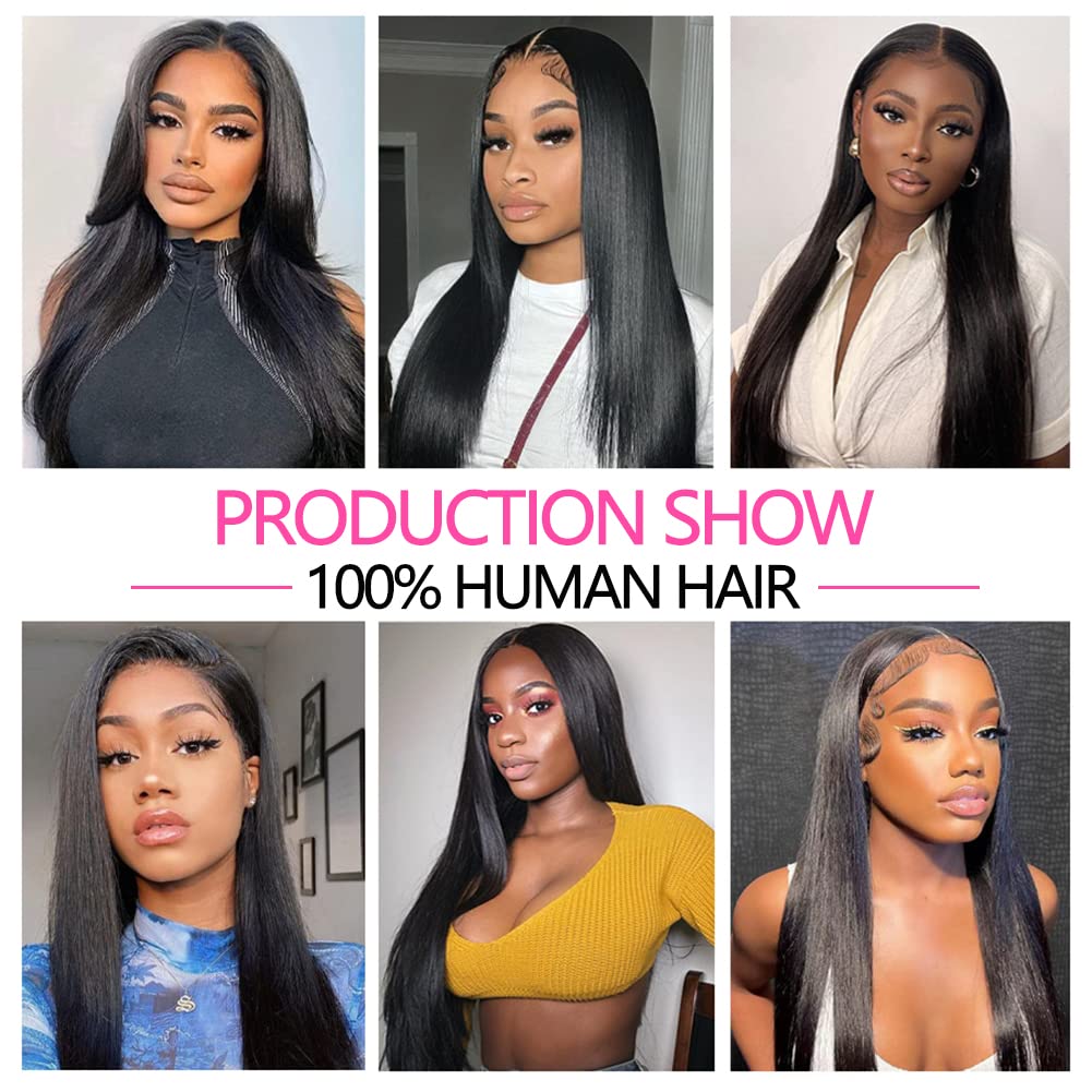 13x4 HD Lace Frontal Closure 10 Inch Straight Lace Frontal Human Hair Swiss HD Transparent Lace Frontal Only 100% Unprocessed Brazilian Virgin Hair Ear to Ear Lace Frontal Closure Pre Plucked 1B Black