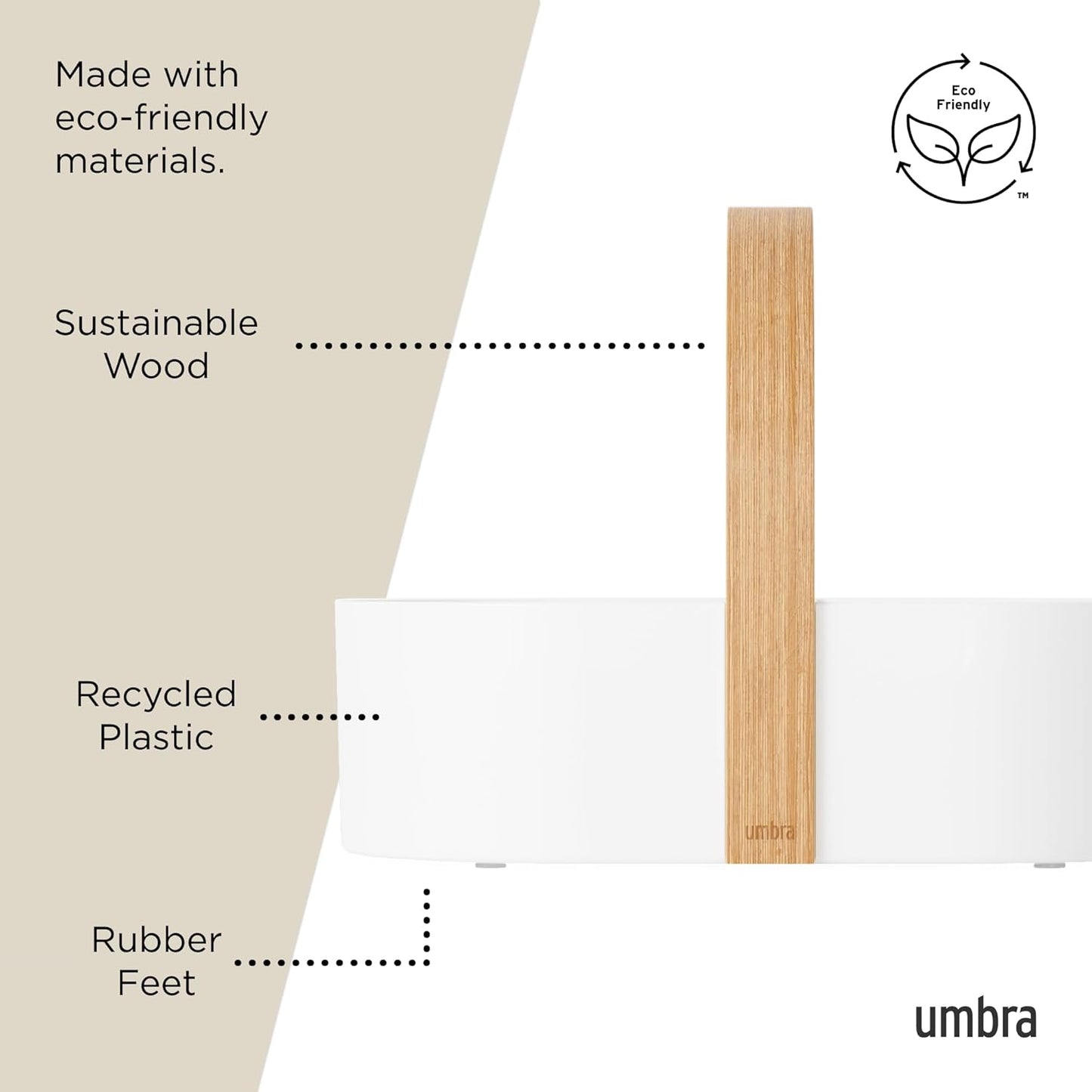 Umbra Bellwood Cosmetic Organizer, (50.2x19.5x19.3cm), White/Natural