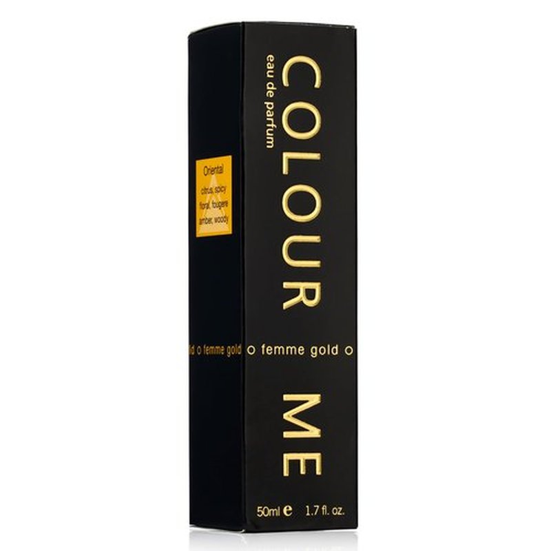 COLOUR ME Gold Femme by Milton-Lloyd - Perfume for Women - Floral Fruity Scent - Opens with Raspberry and Neroli - Blended with Jasmine and Lily - For Elegant, Stylish Ladies - 1.7 oz EDP Spray