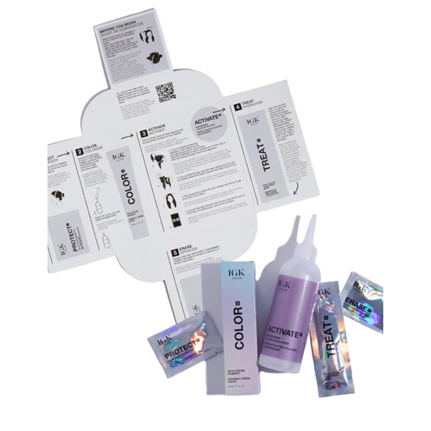 IGK Permanent Hair Dye Color Kit | 7 N Latte - Dark Natural Brown | 100% Gray Color Coverage + Strengthen + Shine | Ammonia Free
