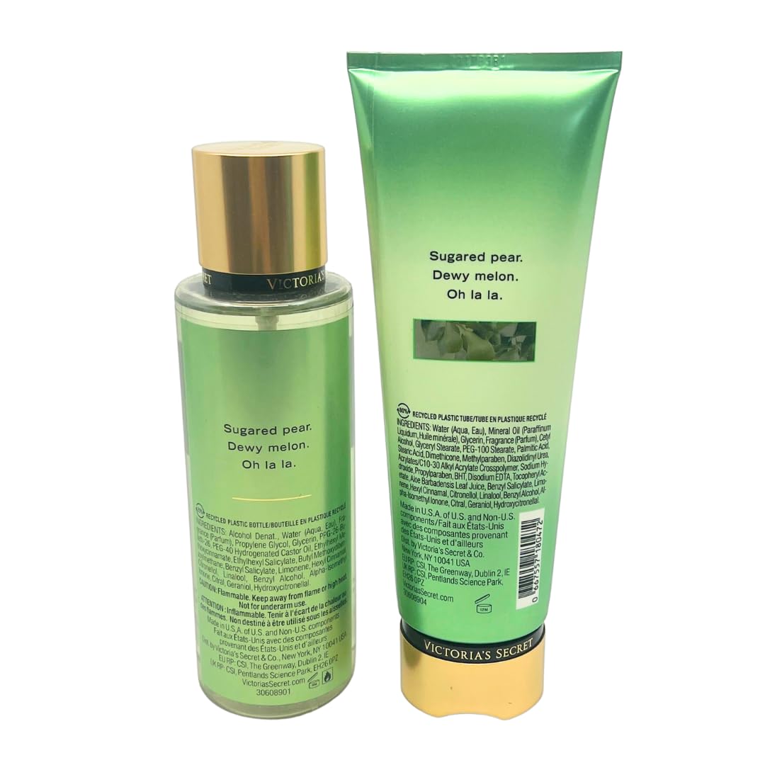 Victoria's Secret Pear Glace Fragrance Mist 8.4oz and Fragrance Lotion 8oz - Set