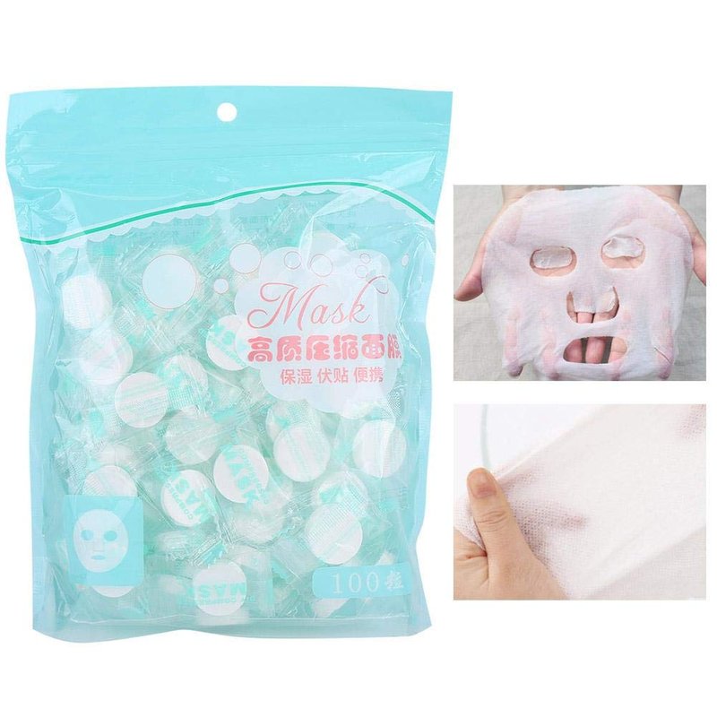 ZJchao Disposable Mask, 100Pcs/Pack Self-made DIY Mask, Non-Woven Compressed Sheets Mask, Individually wrapped Mask Paper for Home Travel Use