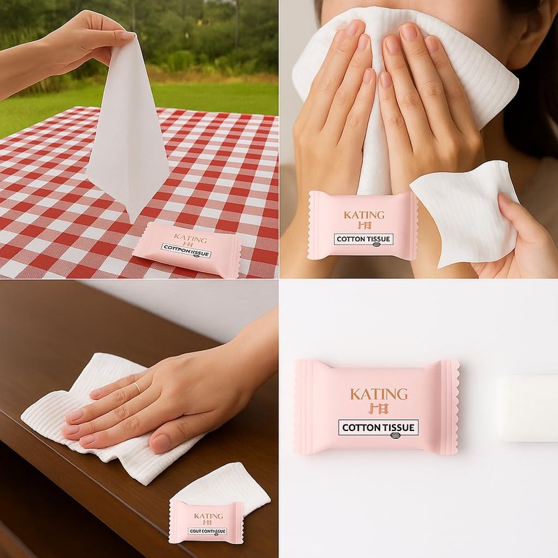 KATING Compressed Towel Tablets, 40 Count (2-Pack x 20), Individually Wrapped, Just Add Water—Expands in Seconds, Portable travel towels, Packaged in a Reusable Travel Pouch