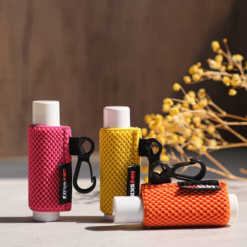 HEYSKAY Lip Balm Holder Sleeves Keychain Chapstick Elastic Sleeves