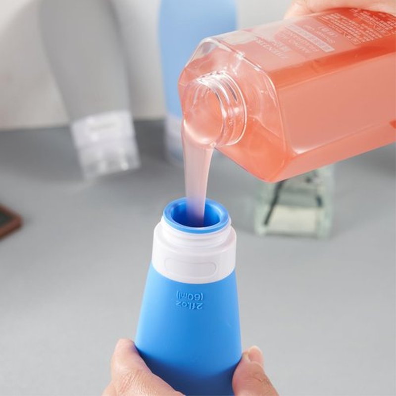 INSFIT Travel Bottles for Toiletries, TSA Approved 2oz Travel Size Bottles Leak Proof Travel Containers for Toiletries, BPA Free Refillable Travel Accessories for Shampoo Body Wash Liquids Blue
