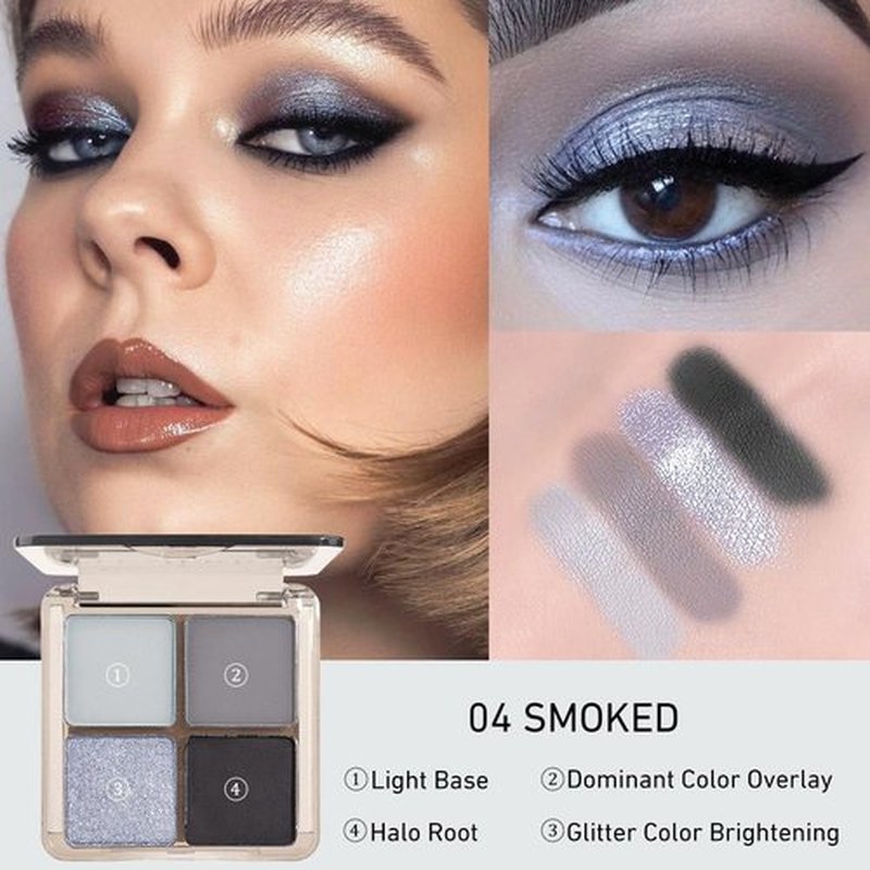 Eyeshadow Quads, Blendable Matte, Metallic and Shimmer Finishes, Velvety Pigmented Creamy Formula, Four Way Quad Eye Shadow Palette, Talc, Paraben & Cruelty Free