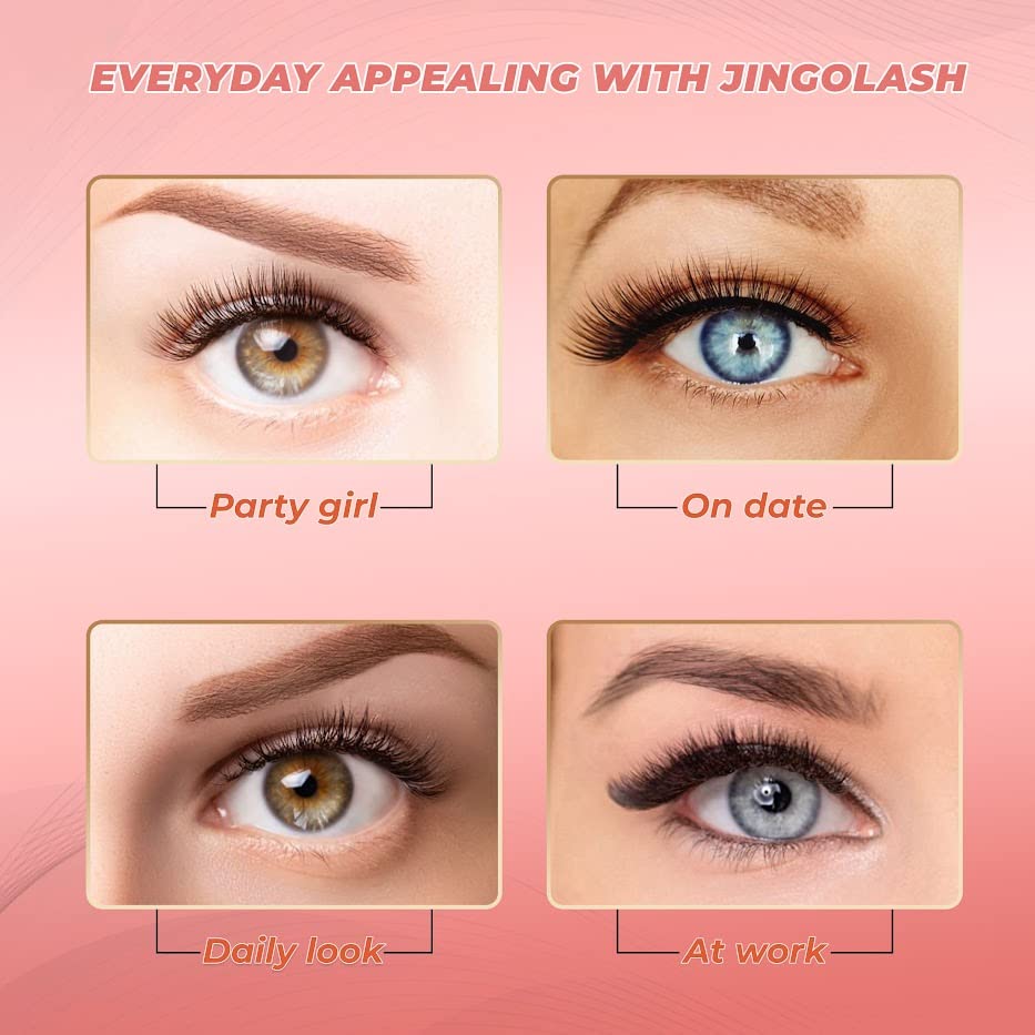 JINKGOLASH 500 Eyelash Extension Promade 4D to 16D Not Premade, Ultra Lash Fans 0.03/0.05/0.07mm Thickness, C D Curl Lashes, 8 - 16mm Length for Easy Volume Individual Eyelash Extensions Clusters DIY(5D-0.07-C (14mm))