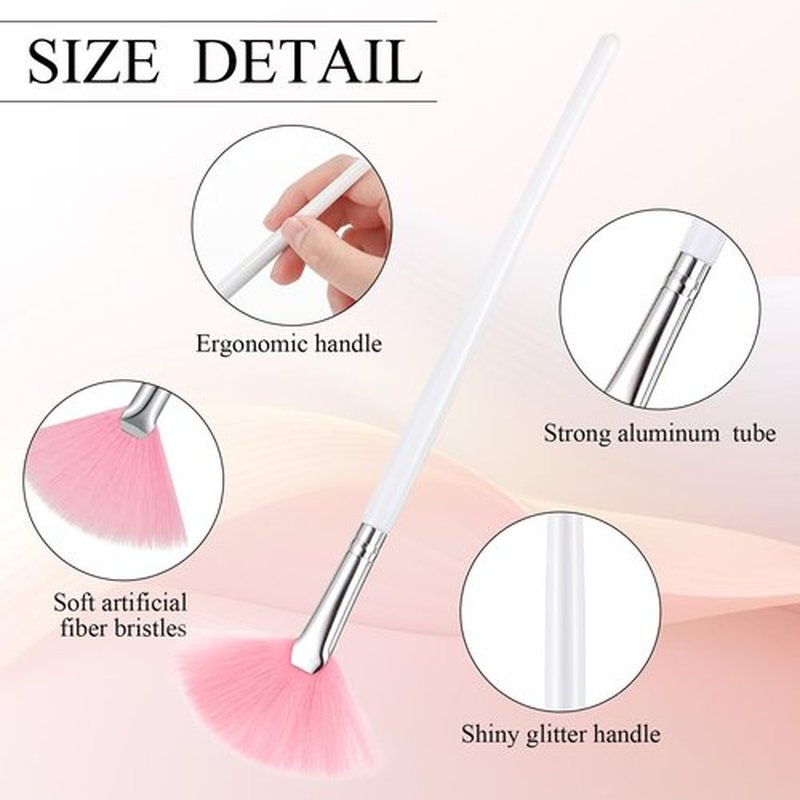 Maitys 9 Pieces Facial Brushes Fan Mask Brushes, Soft Facial Applicator Brushes Tools for Peel Glycolic Mask Makeup for Mud Cream (Multicolor)