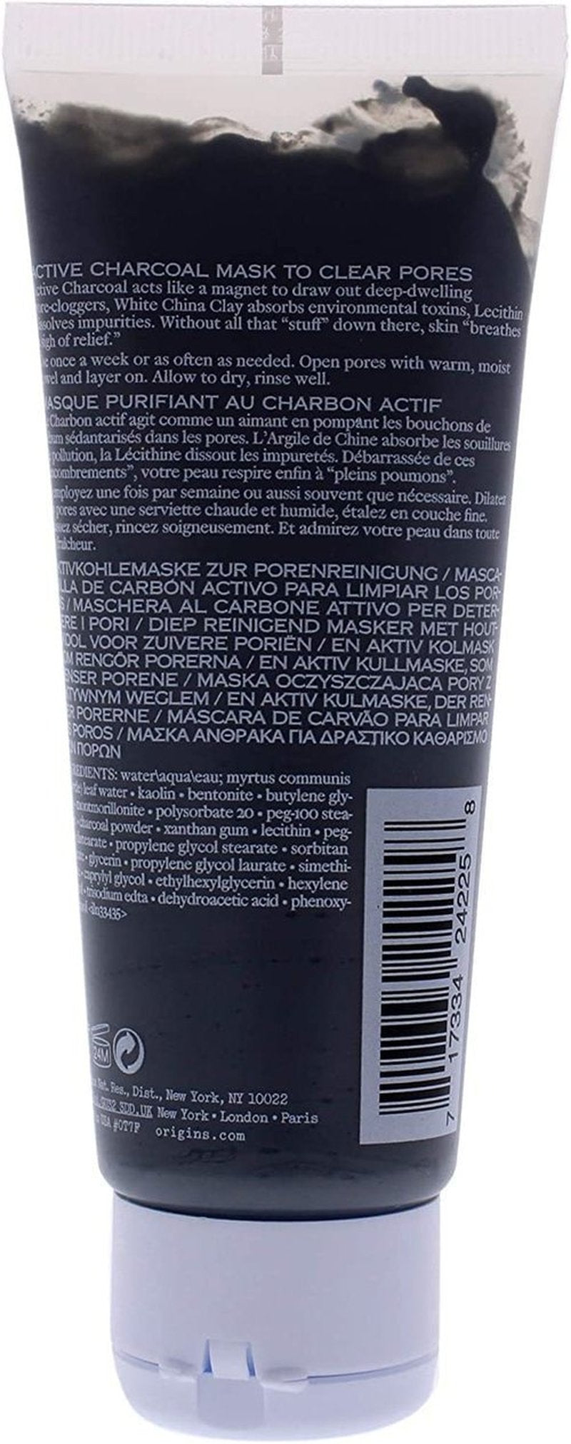 Origins Clear Improvement Active Charcoal Mask for Unisex, 2.5 Fl Oz (Pack of 2)