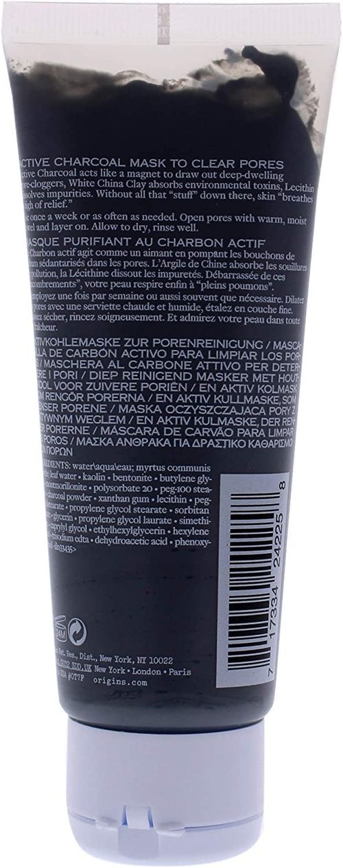 Origins Clear Improvement Active Charcoal Mask for Unisex, 2.5 Fl Oz (Pack of 2)