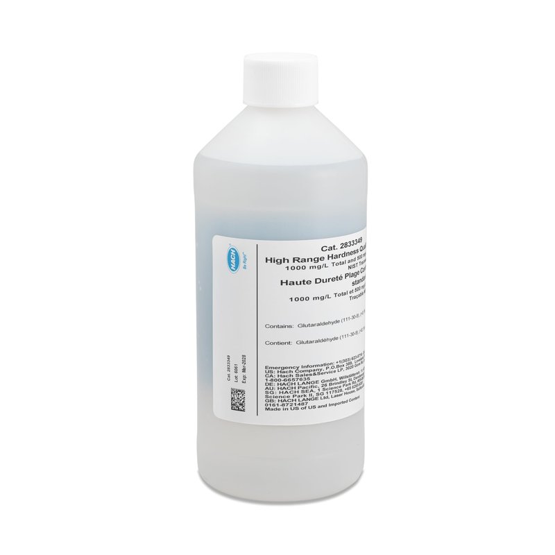 Hach Hardness Quality Control Standard, High Range, 500 mL, 2833349