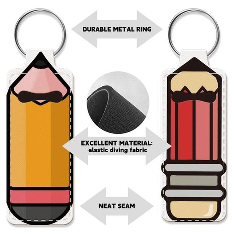 OLYCRAFT 2pcs Lipstick Holder Keychain Pencil Lip Balm Holders Elastic Diving Fabric Lipstick Keychains Portable Lipstick Holder Bags Lipstick Sleeve Key Ring Holder for Lipstick Chapstick