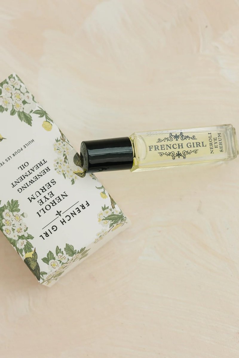 French Girl Neroli Eye Serum - Renewing Treatment Oil for Under Eyes and Fine Lines, Under Eye Depuffer, Organic Plant-Based Ingredients, Vegan & Cruelty-Free, .3 oz