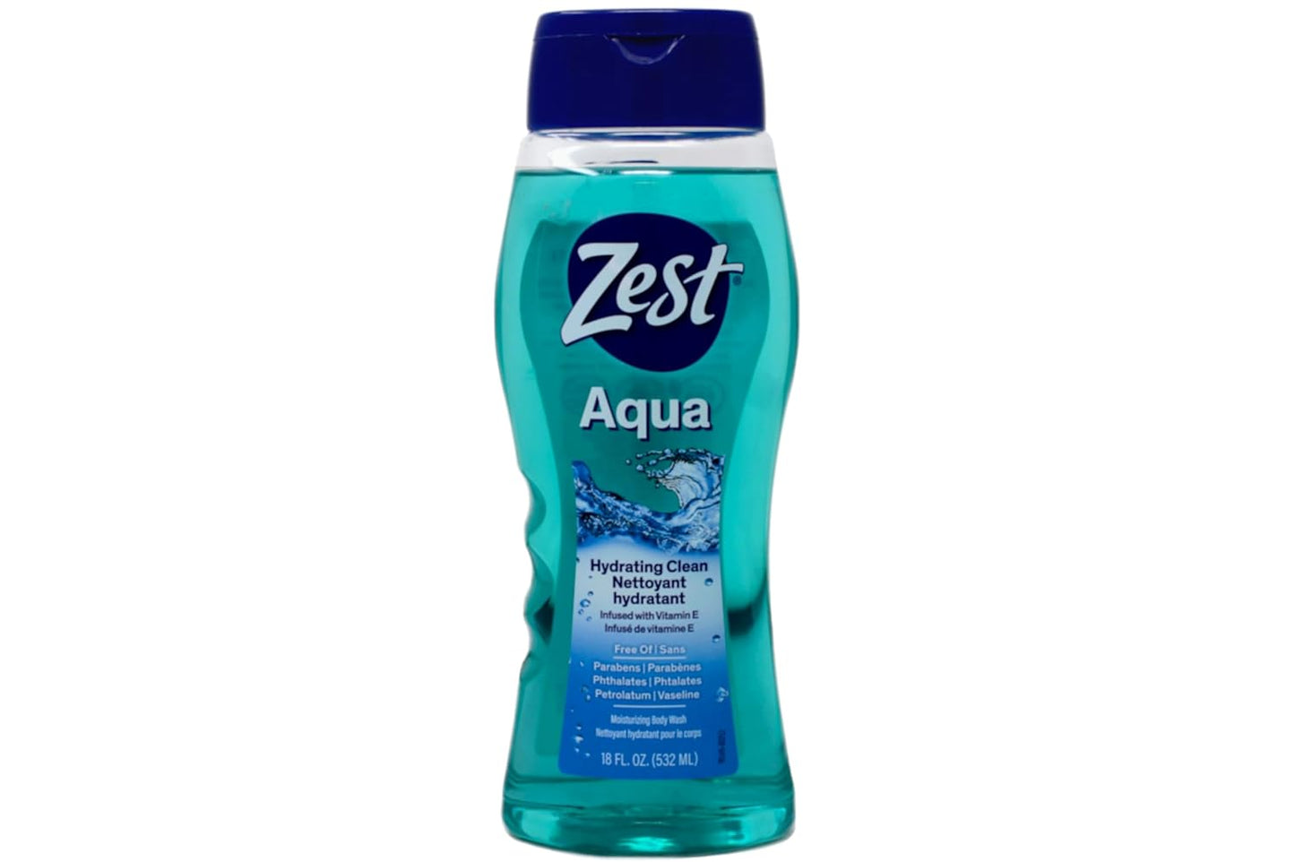 Zest Body Wash Aqua - 18 oz, Pack of 5