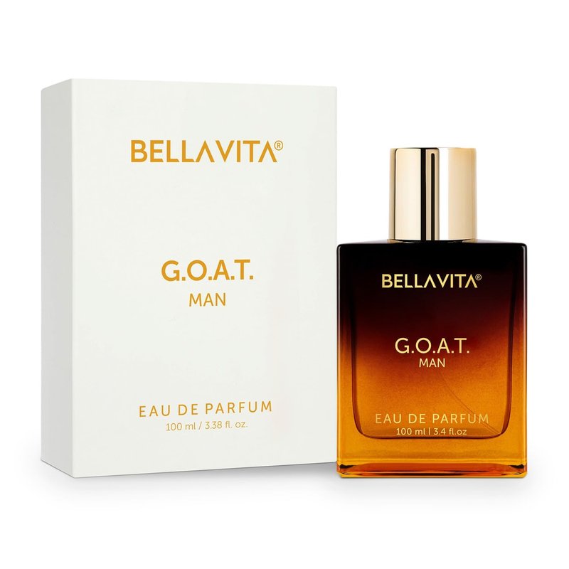Bellavita Luxury G.O.A.T. Eau de Parfum | 100 ml (3.4 fl.oz.) | Perfume for Men | Citrus, Bergamot, Patchouli, and Vetiver Notes | Long Lasting Men's Fragrance