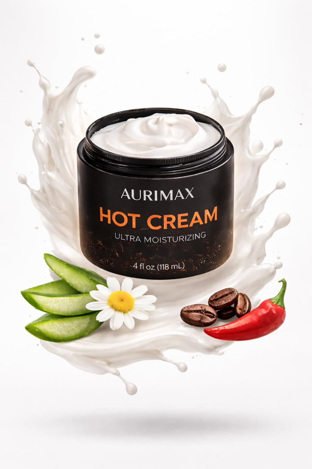 AuriMax Sweat & Burn Hot Cream – Thermogenic Sweat Enhancer for Workouts – Firming Body Cream for Belly, Waist & Stomach – Ultra Moisturizing Cellulite & Body Sculpting Cream