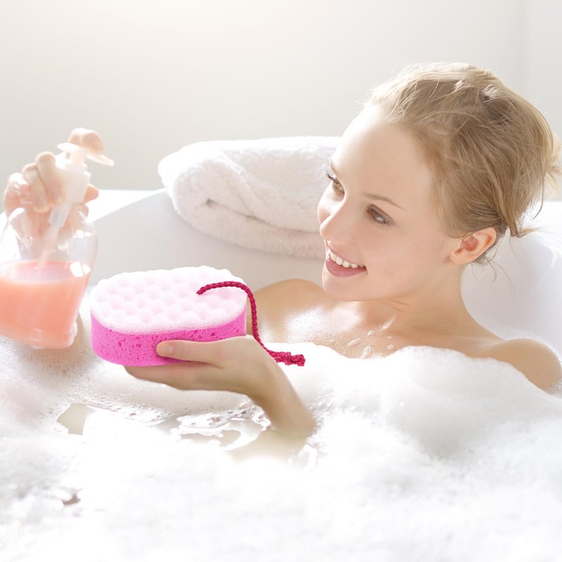 Boao 5 Pieces Soft Bath Sponge Shower Natural Gentle Soothing Body Fiber Exfoliating Shower Sponge Wash Bouquet for Women Men, Random Color(Cute Color)