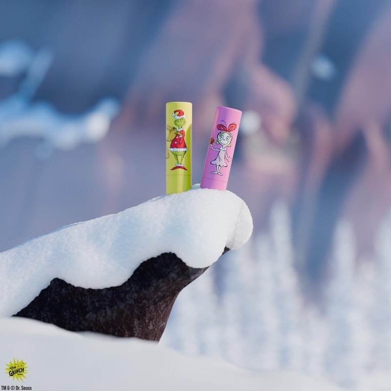 Dr. PawPaw The Grinch Set - Peach Pink and Original - Natural Lip Balm with Aloe Vera - Gluten Free Lip Moisturizer to Soften and Hydrate - 2 pc