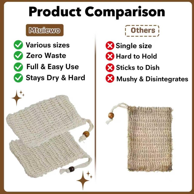 12 PCS Soap Saver Bag, Exfoliating Soap Saver Pouch, Natural Cotton Linen Mesh Soap Bag with Drawstring for Smooth Skin, for Bathing & Facial Cleansing
