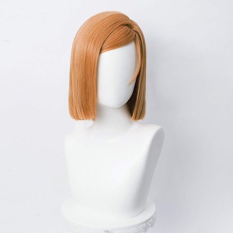Wiggy Mermaid Short Orange Wig, Ginger Straight Bob Hair Wig for Women Anime Cosplay Halloween Costume