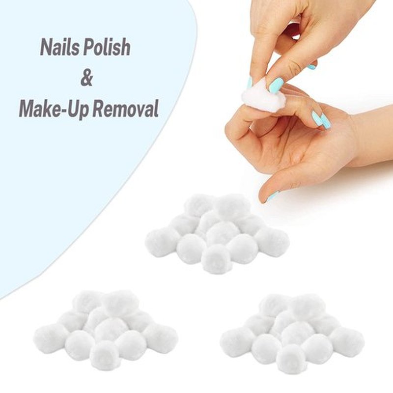 Cotton Balls for Facial Treatments, Nails and Make-Up Removal, Applying Tonics & Cleansers, Multi-Purpose Soft Natural Cotton Balls (Large 100 Count)