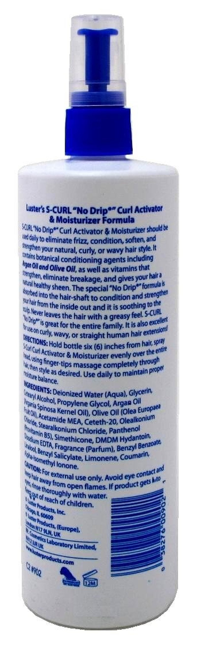Lusters S-Curl Activator Moisturizer No-Drip 16 Ounce (473ml) (3 Pack)