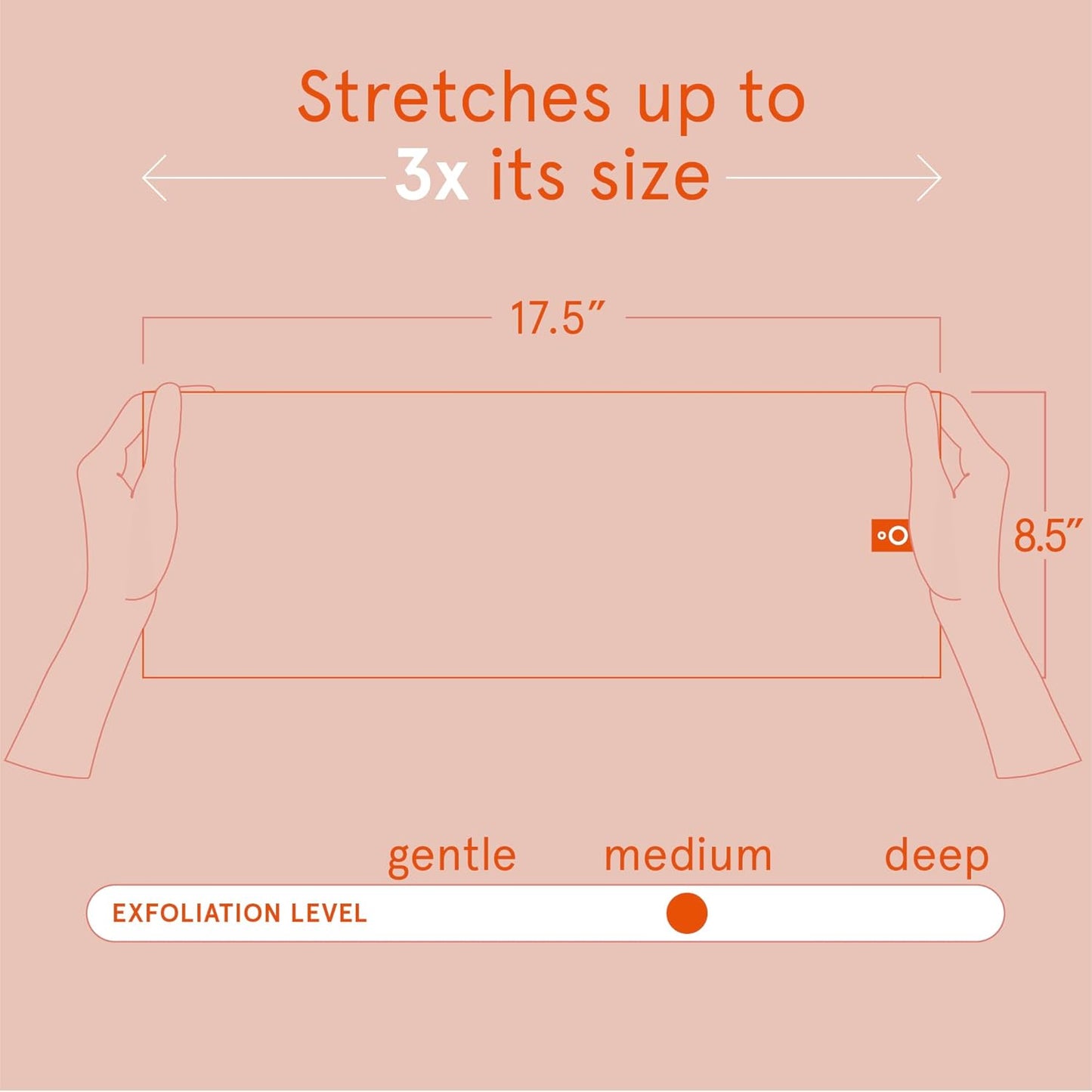 Cleanlogic Body Exfoliating Cloth, Stretchy Organic Sustainable Cotton Exfoliator Bath and Shower Washcloths, Reusable Daily Skincare Tool, 3 Count
