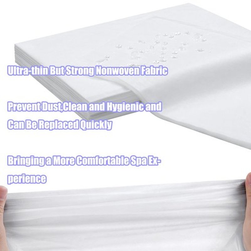 MVSUTA 50 Pieces White Disposable Bed Sheets Non-woven Fabric SPA Table Sheet Bed Cover for Massage Beauty Tattoos,31'' x 71''