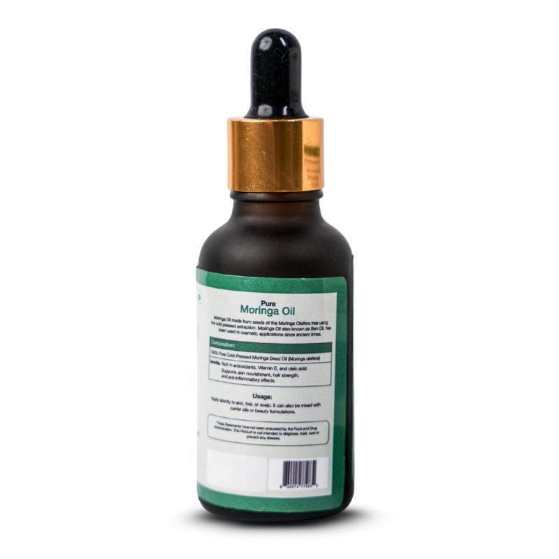 NaturalHerbo Moringa Seed Oil Pure, Cold Pressed, Oleifera Seed Oil | Behenic-Rich Herbal Oil for Skin, Hair, Scalp and Body, Fast-Absorbing Natural Moisturizer for Skin and Healthy Hair - 30 ML