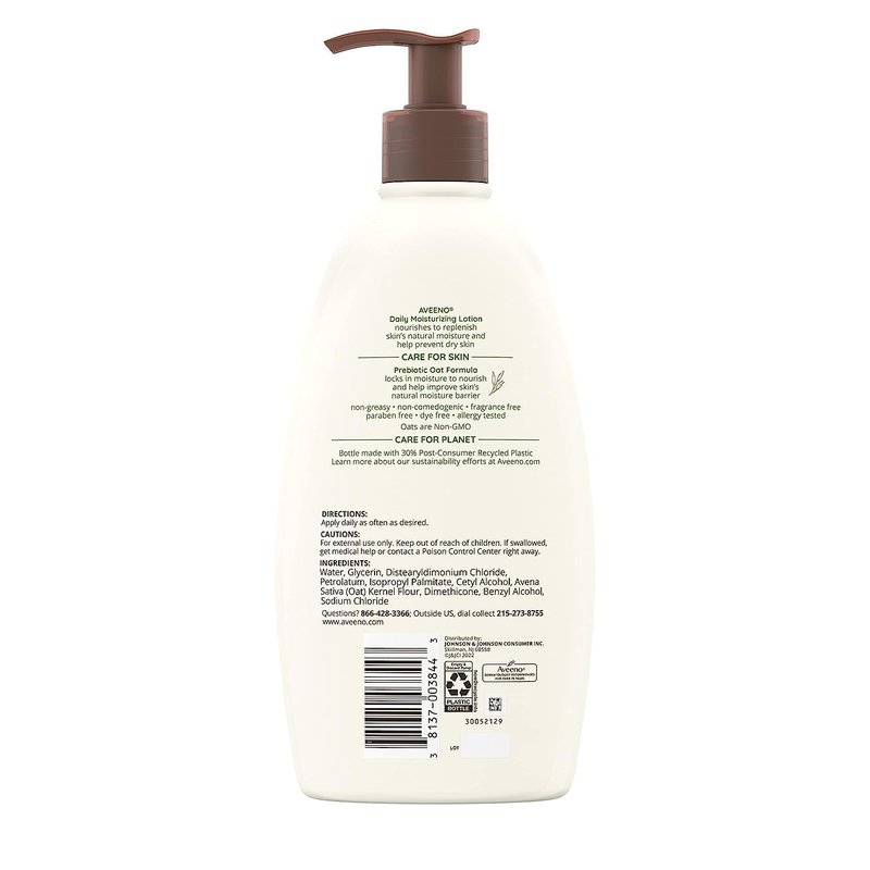 Aveeno Daily Moisturizing Lotion & Wash Regimen Pack, Nourishing Daily Moisturizing Body Lotion for Dry Skin, 18 oz, & Hydrating Body Wash with Soothing Prebiotic Oat, 18 oz, 2 Items
