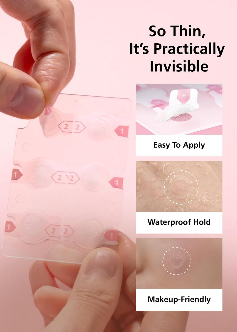 Easyderm Real Calming Patch Microdart Pimple Patches, Clear Nano Micropoint | Niacinamide, Hyaluronic Acid, EGF Acne Dark Spot Care, K-beauty | 12 Counts Summer & Travel Essentials