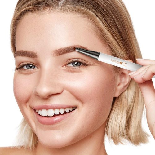 2024 Upgrade 3D Microblading Eyebrow Tattoo Pencil 4 Fork Tip, Fine Stroke Microblading Eyebrow Pencil Magic Eyebrow Pencil, Waterproof Contouring Pen Creates Natural Makeup Effect (Colorful)