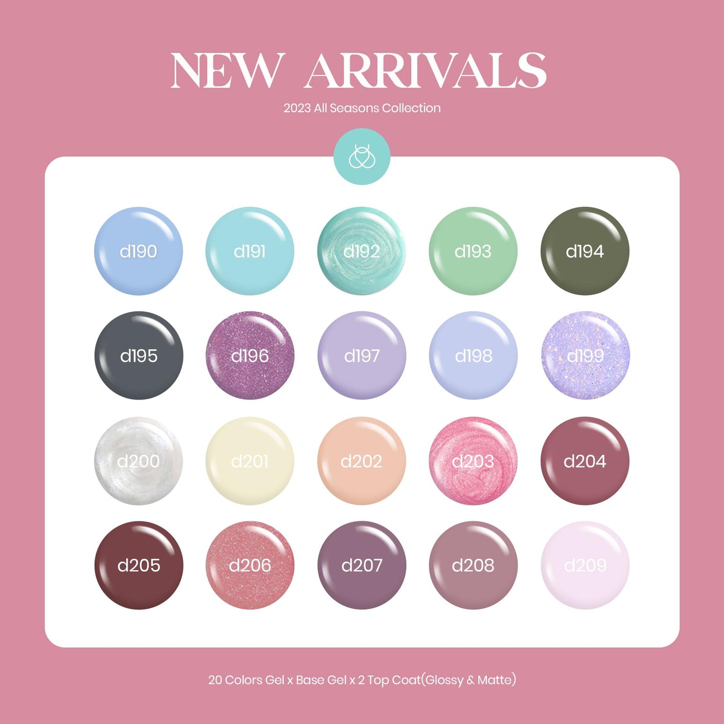 Beetles Gel Nail Polish Set, 23 PCS 20 Colors Spring Gel Nail Polish Kit Neutral Pink Blue White Pearl Green Red Gel with Base Coat Matte Glossy Top Coat Gel Soak off Uv Valentines Gift for Women