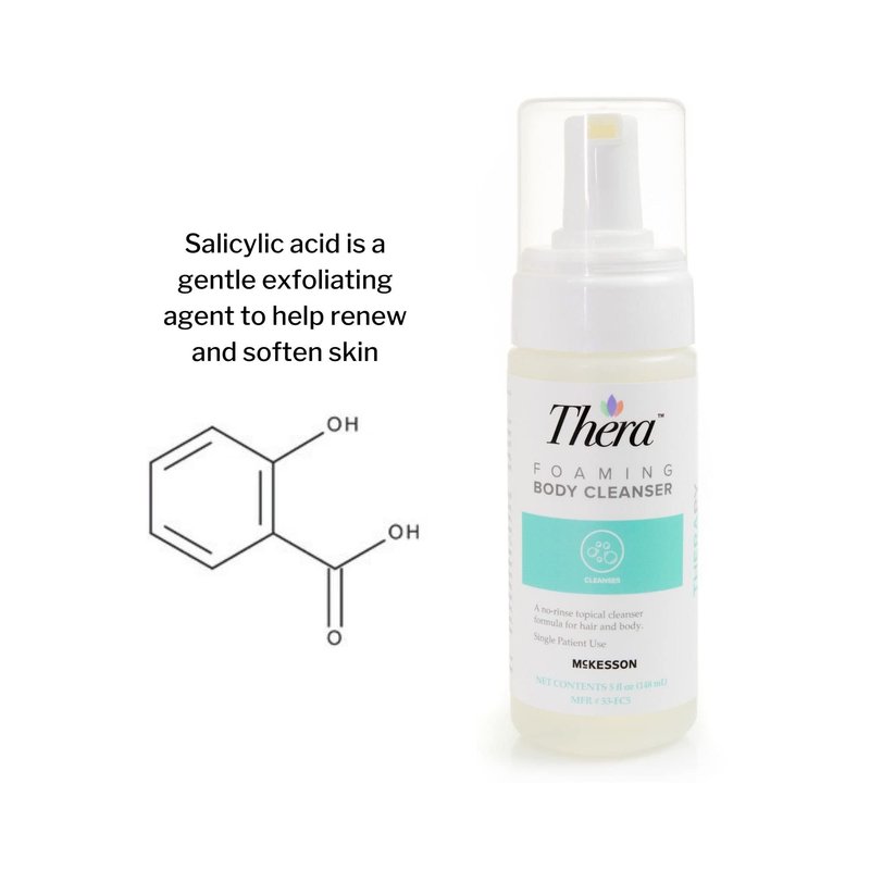 Thera Foaming Body and Hair Cleanser, Rinse-Free Exfoliating Foam, 5 oz, 1 Count