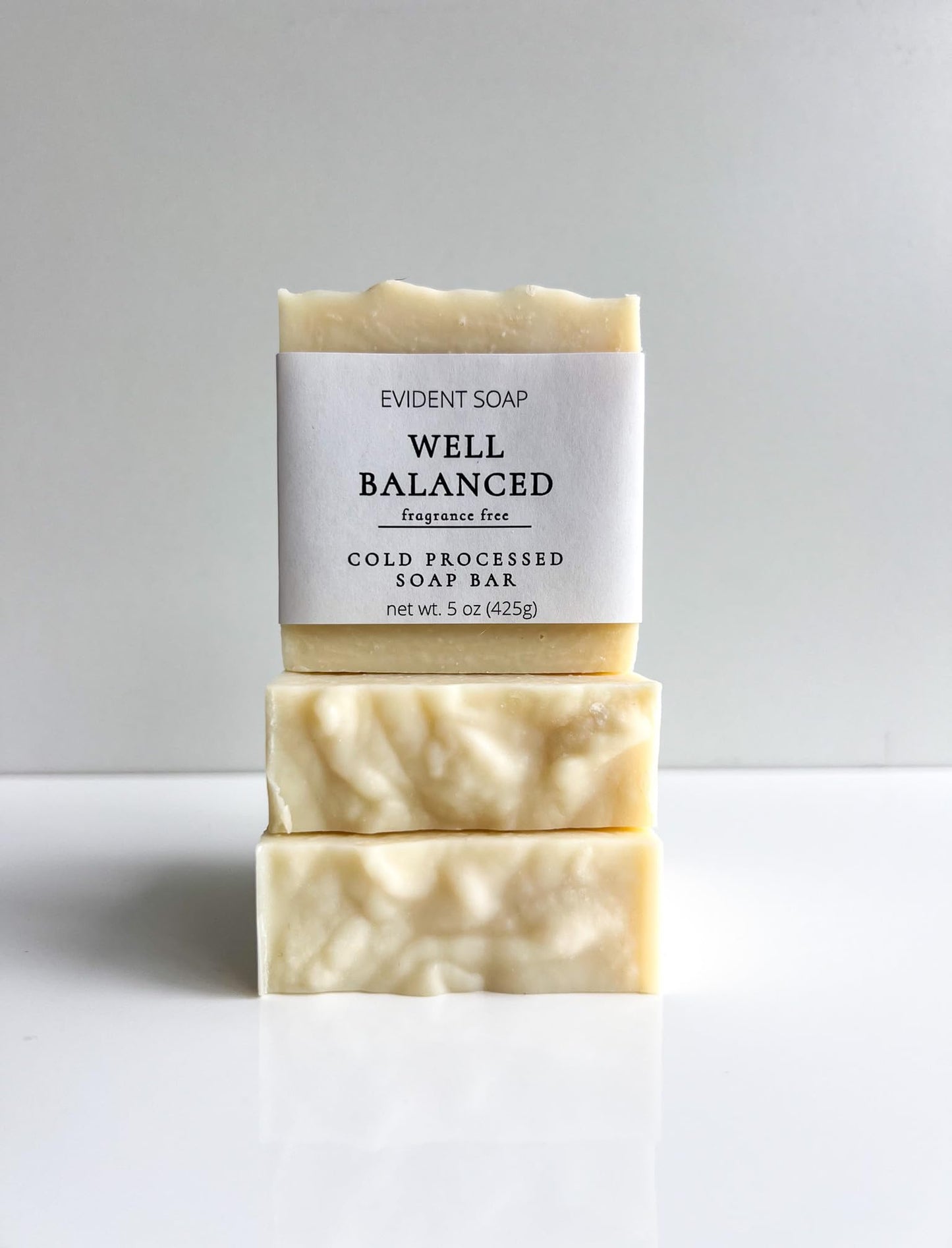 Well Balanced Soap Bar, Basic All Natural Bar made with Kaolin Clay, Fragrance Free, Cold Processed, Paraben Free